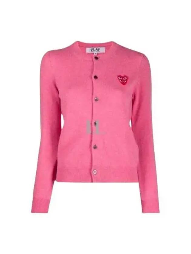 Double Red Heart Wappen Cardigan Pink - COMME DES GARCONS PLAY - BALAAN 2