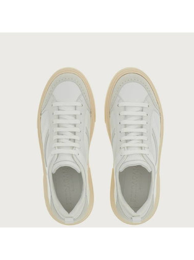 Casina Mix Low Top Sneakers White - SALVATORE FERRAGAMO - BALAAN 1