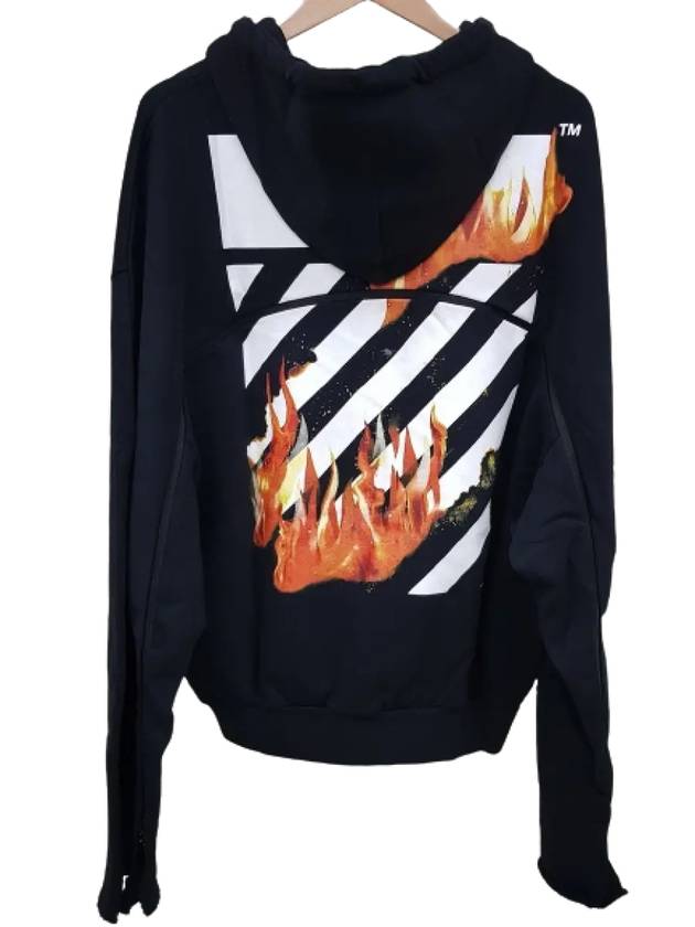 Diag Fire Hoodie Black - OFF WHITE - BALAAN 3