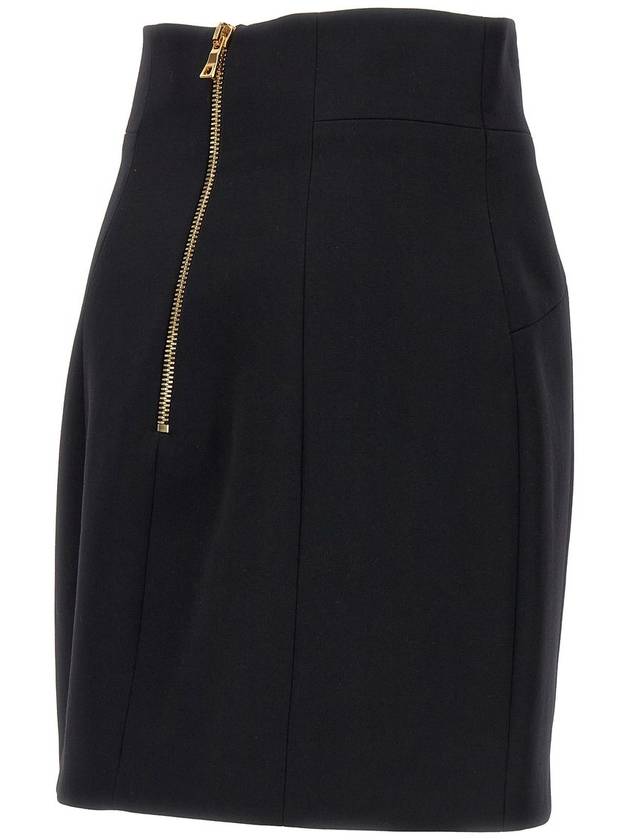 High Waist 4 Button H Line Skirt Black - BALMAIN - BALAAN 5