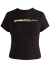 Short Sleeve Women Girls Black Black T-Shirt J20J222642 BEH - CALVIN KLEIN - BALAAN 2