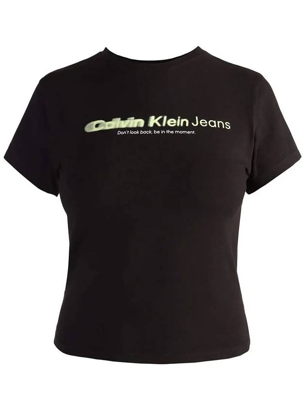 Short Sleeve Women Girls Black Black T-Shirt J20J222642 BEH - CALVIN KLEIN - BALAAN 1