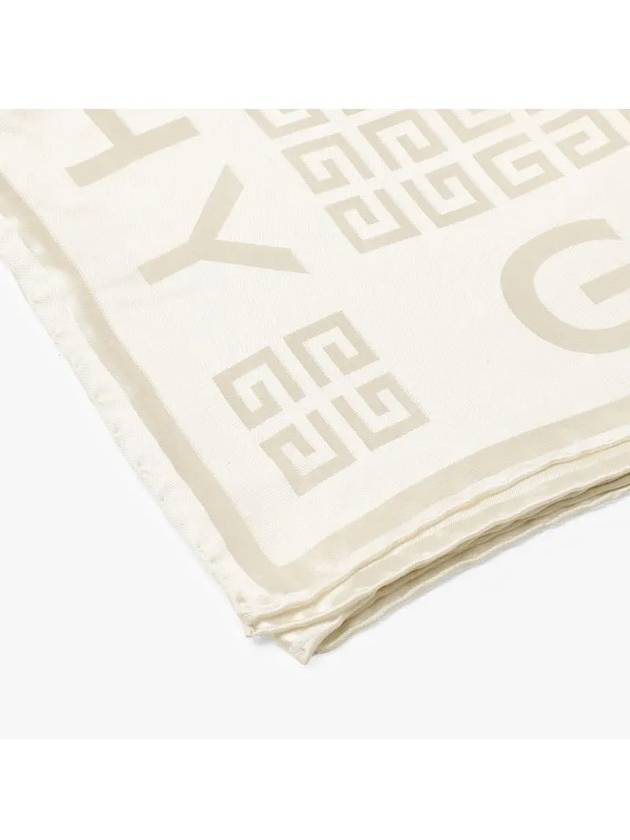 4G Shiny Silk Jacquard Scarf Ivory - GIVENCHY - BALAAN 4