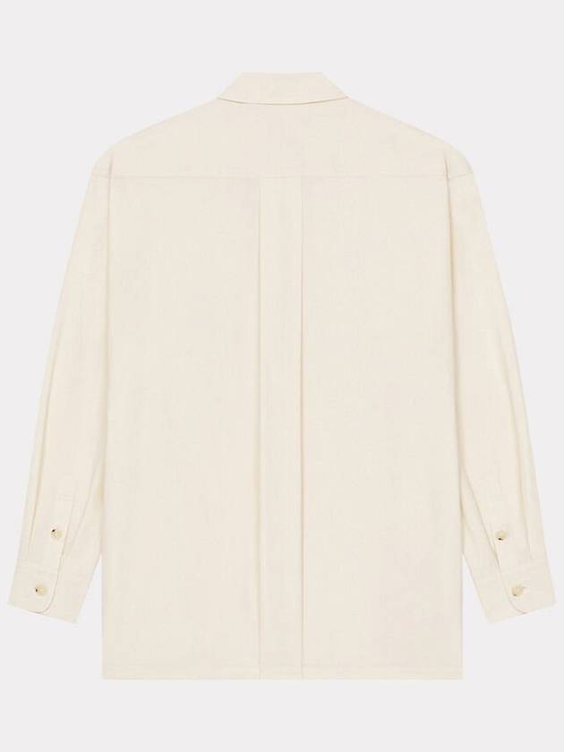 Men's Boke Flower Crest Oversized Long Sleeve Shirt Ivory - KENZO - BALAAN 4