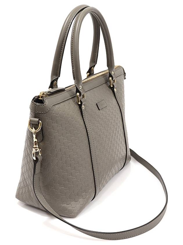 449656 Gray Microshima Leather Tote 2WAY - GUCCI - BALAAN 2