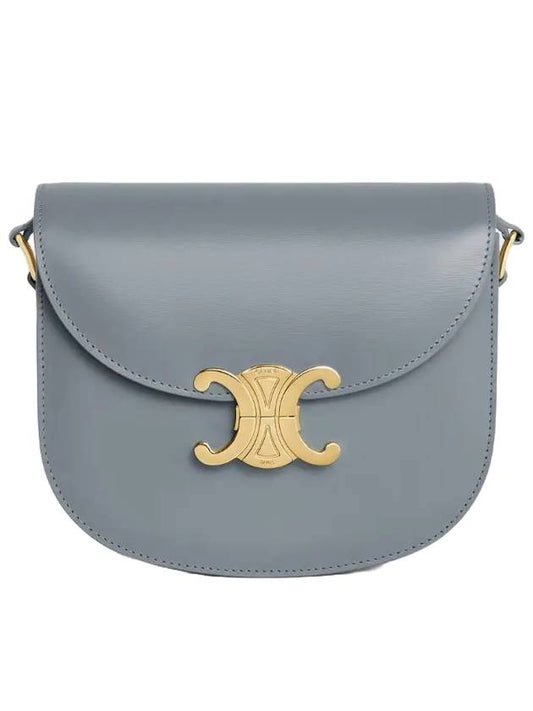 Besace Clea Shiny Calfskin Cross Bag Blue Grey - CELINE - BALAAN 1