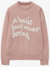 Slogan round knit sweater pink - BLONDNINE - BALAAN 4