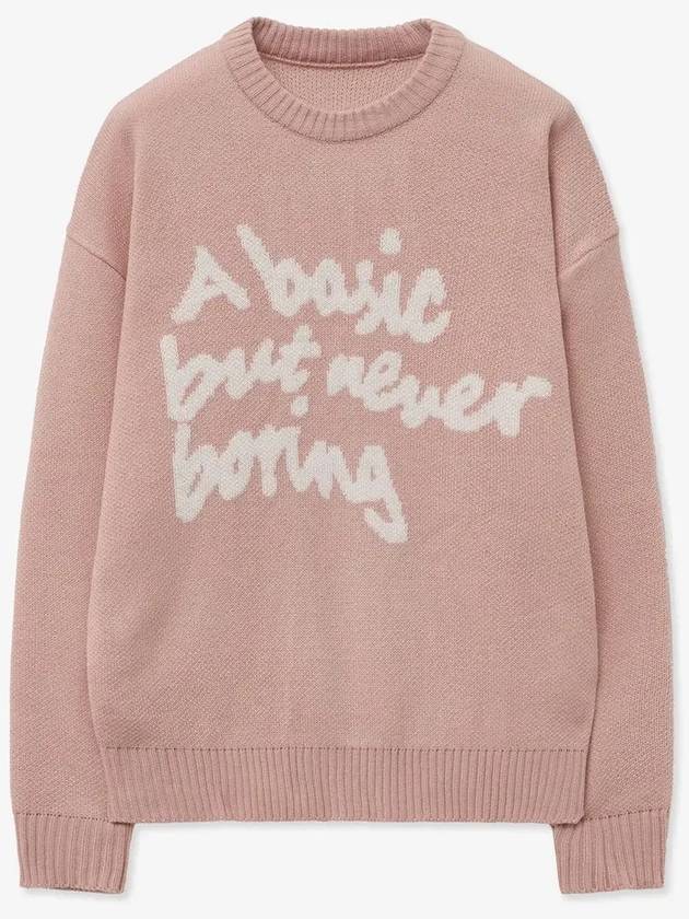 Slogan round knit sweater pink - BLONDNINE - BALAAN 4