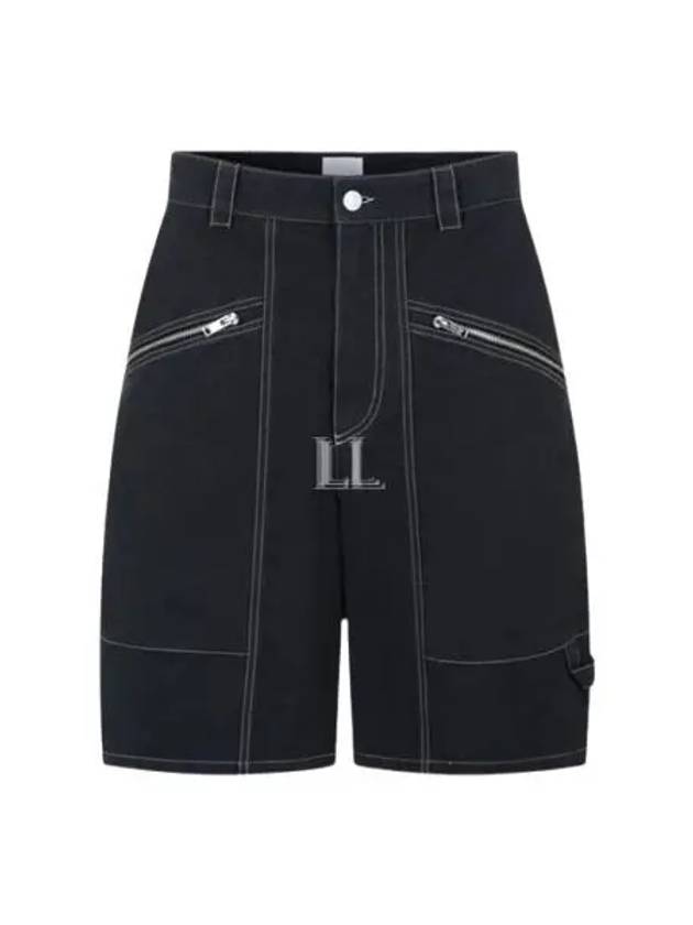 Peoni Zipper Pocket Shorts Black - ISABEL MARANT - BALAAN 2