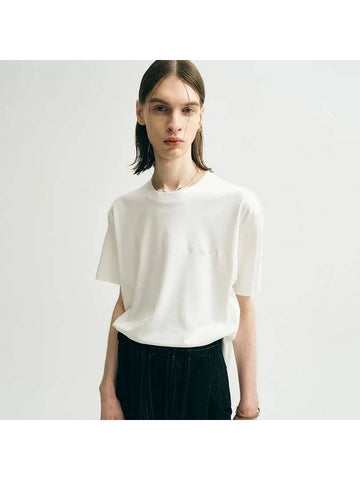 Silk Blended Luxe Short Sleeve T-Shirt White - NOIRER - BALAAN 1