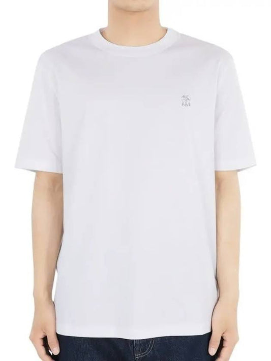 Logo Cotton Short-Sleeved T-Shirt White - BRUNELLO CUCINELLI - BALAAN 2