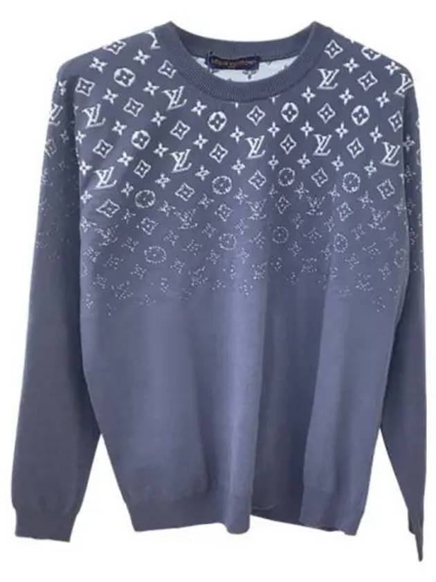 1AFAP LV Ski Gradient Cotton Crew Neck Knit Blue Gray Men s TSH 271399 - LOUIS VUITTON - BALAAN 1