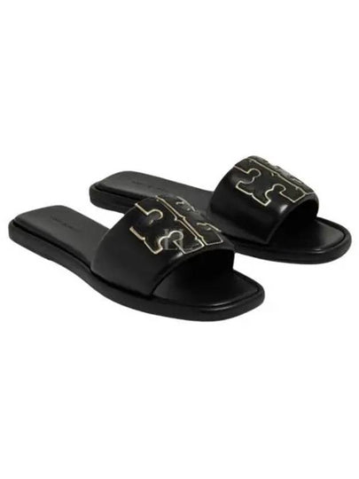 Double T Slide Slippers Black - TORY BURCH - BALAAN 2