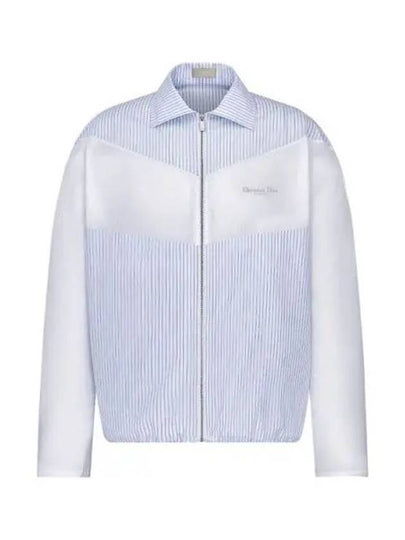 Couture Zipped Long Sleeve Shirt Blue - DIOR - BALAAN 2