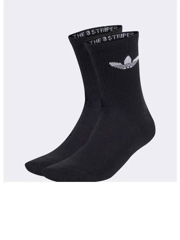 Trefoil Cushion Crew Socks 3 Pairs Black - ADIDAS - BALAAN 2