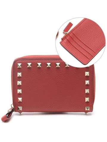 Women's Rockstud Bicycle Wallet RW0P0P79_VSH_0RO_19S - VALENTINO - BALAAN 1