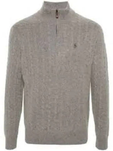 Cable knit wool cotton zipper sweater gray 1236702 - POLO RALPH LAUREN - BALAAN 1