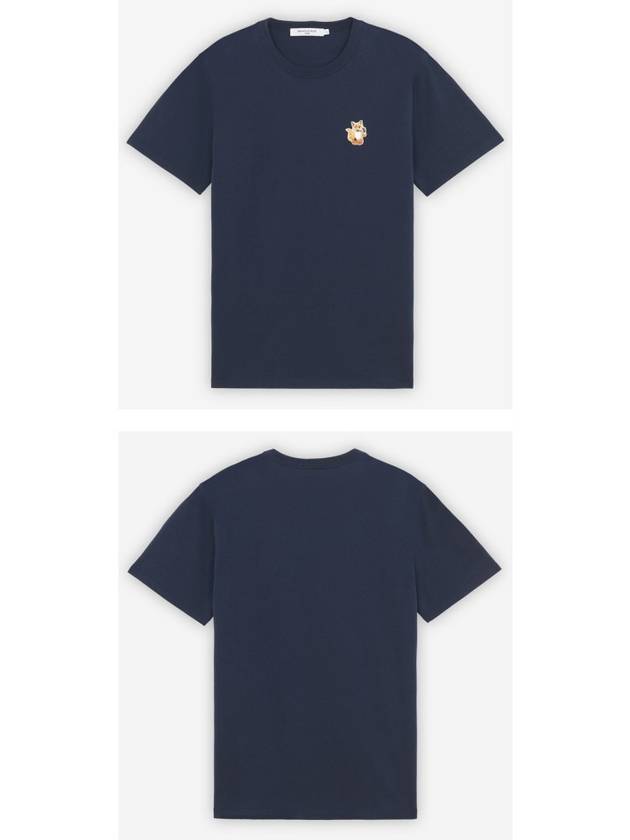 All Right Fox Patch Cotton Short Sleeve T-Shirt Navy - MAISON KITSUNE - BALAAN 5