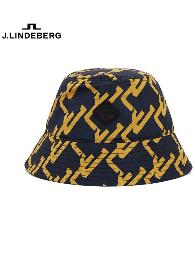 Black Yellow Pattern Laia Geo Print Bucket Hat FMAC06027-6855 - J.LINDEBERG - BALAAN 1