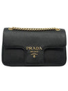 Saffiano Leather Chain Shoulder Bag Black - PRADA - BALAAN 2