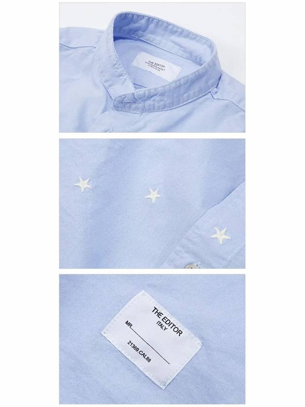 Star Cotton Long Sleeve Shirt Sky Blue - THE EDITOR - BALAAN 6