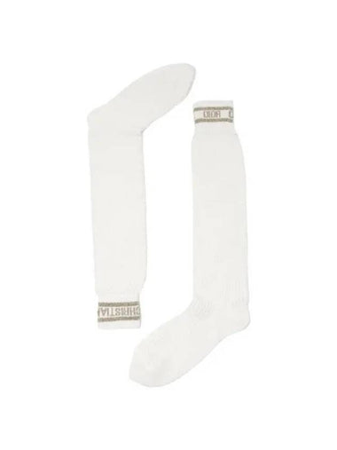 Logo Embroidery Socks White - DIOR - BALAAN 1