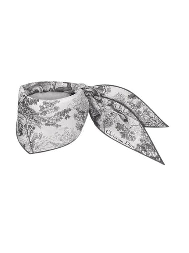 Toile De Jouy Sauvage Silk Twill Scarf Grey - DIOR - BALAAN 1