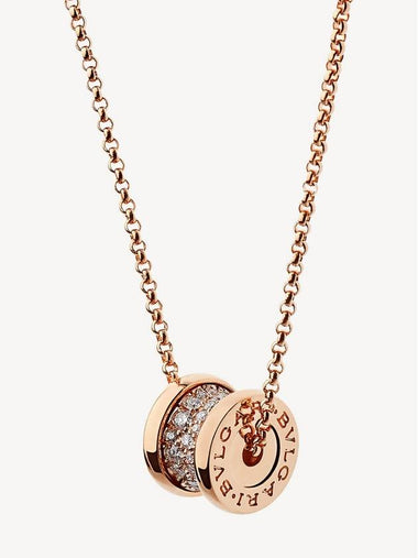 BZero1 Necklace Rose Gold Diamond Mini Pave Women’s Necklace - BVLGARI - BALAAN 1