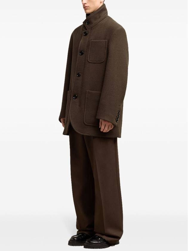 High Neck Short Single Coat Dark Coffee - AMI - BALAAN 4