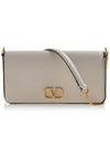 V Logo Signature Leather Chain Shoulder Bag Ivory - VALENTINO - BALAAN 2