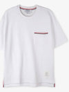 Cotton Oversized Pocket Short Sleeve T-Shirt White - THOM BROWNE - BALAAN 3