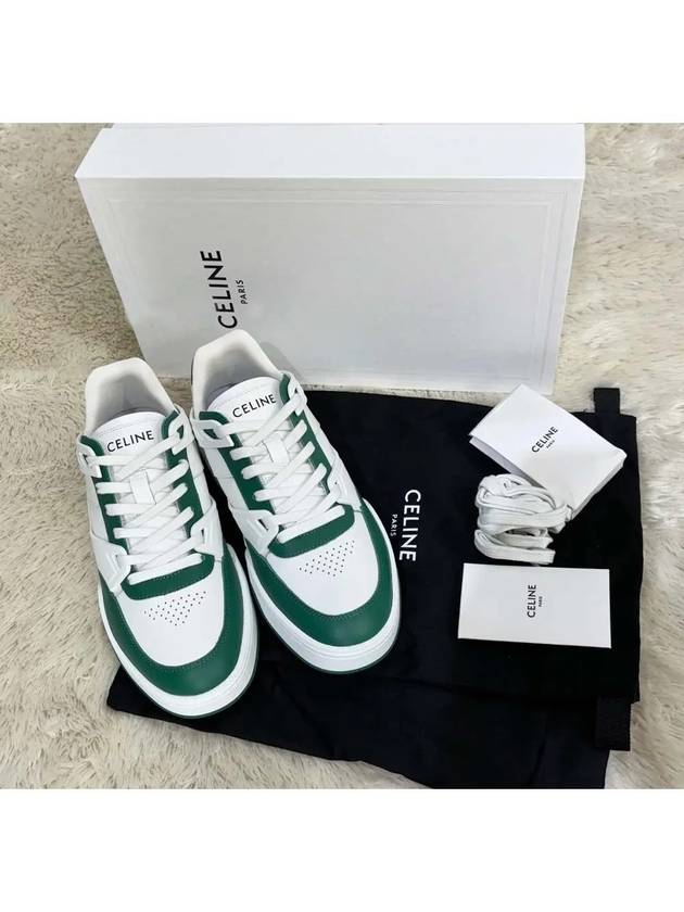 CT 07 Trainer Low LaceUp Sneakers White Dark Green - CELINE - BALAAN 6