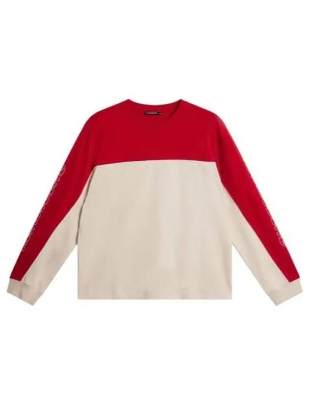 Men's Stanley Panel Long Sleeve T-Shirt Moonbeam - J.LINDEBERG - BALAAN 1