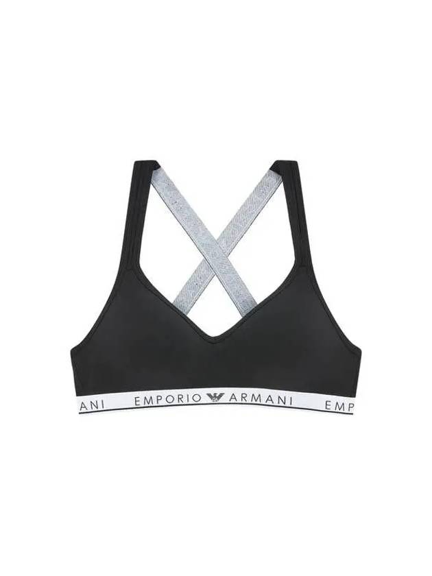 UNDERWEAR Women's Logo Band Stretch Cotton X Strap Bralette Black 271971 - EMPORIO ARMANI - BALAAN 1