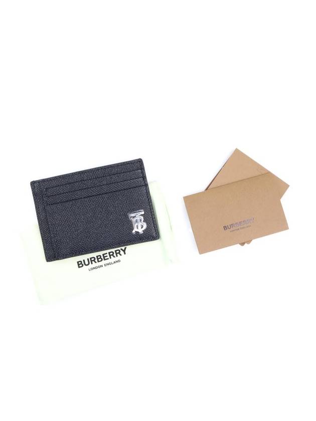 TB Money Clip Grainy Leather Card Wallet Black - BURBERRY - BALAAN 6