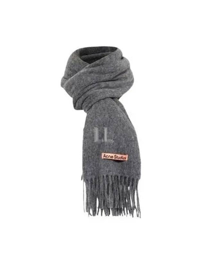 Logo Wool Fringe Muffler Grey - ACNE STUDIOS - BALAAN 2