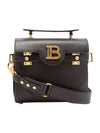 B-Buzz Logo Leather Cross Bag Black - BALMAIN - BALAAN 1