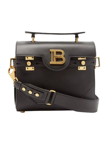 B-Buzz Logo Leather Cross Bag Black - BALMAIN - BALAAN 1