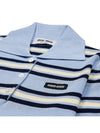 Striped Knit Silk Cotton Polo Shirt Blue - MIU MIU - BALAAN 4