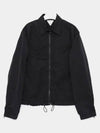 Triangle Pocket Nylon Zip Up Jacket Black - BOTTEGA VENETA - BALAAN 2