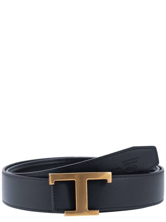 T Timeless Reversible Leather Belt Blue - TOD'S - BALAAN 4