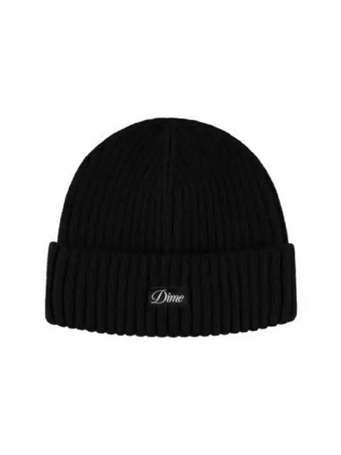 Cursive Fold Beanie Black - DIME - BALAAN 1