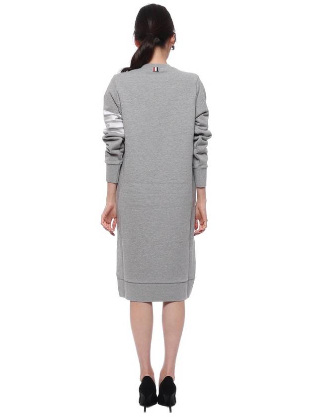 Classic Loopback 4-Bar Sweater Midi Dress Light Grey - THOM BROWNE - BALAAN 6