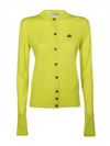 Women's ORB Embroidered Logo Cardigan Yellow - VIVIENNE WESTWOOD - BALAAN 1