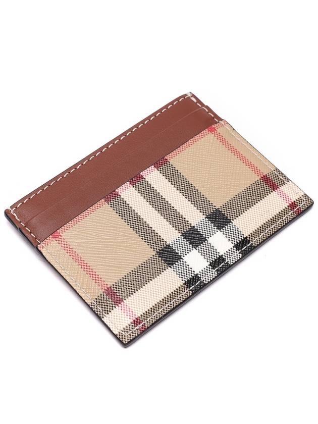 Vintage Check Leather Card Wallet Brown - BURBERRY - BALAAN 6