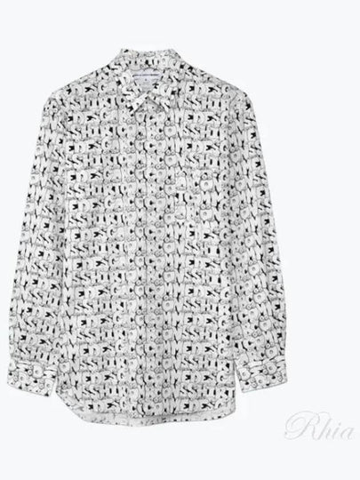 All-Over Print Long-Sleeved Shirt White - COMME DES GARCONS - BALAAN 2