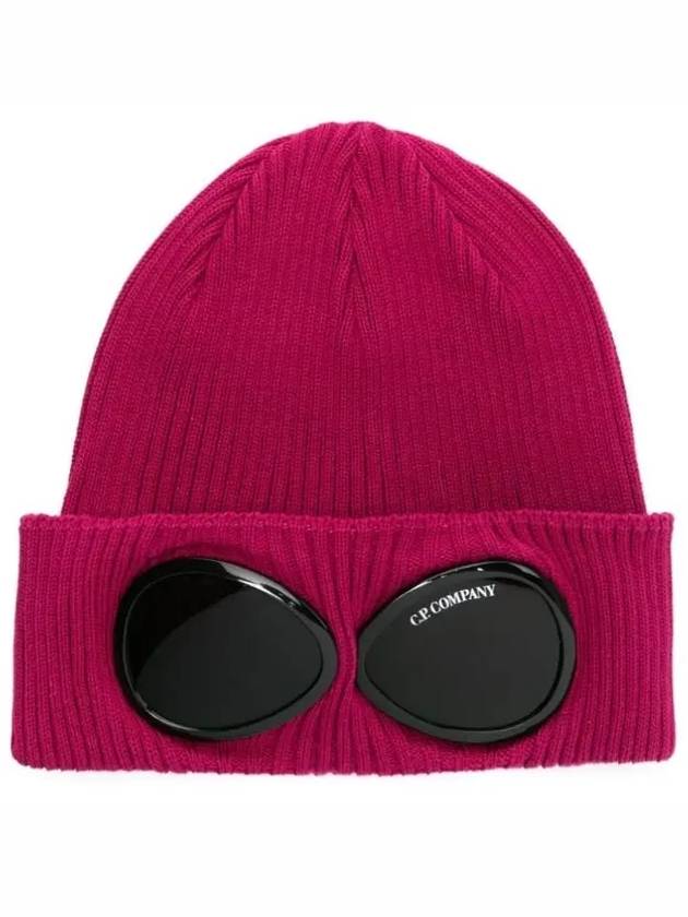 Goggle Detail Ribbed Beanie Pink - CP COMPANY - BALAAN 2