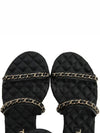 Black Gold Chain Quilted Strap Sandals Slippers G36934 - CHANEL - BALAAN 9