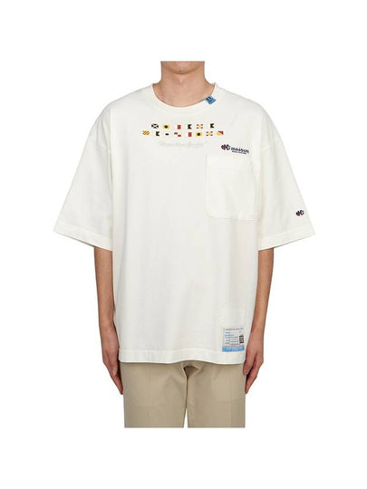 Embroidery Logo Cotton Short Sleeved T-Shirt White - MAISON MIHARA YASUHIRO - BALAAN 2