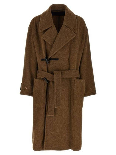 Alpaca Wool Duffel Coat Brown - LEMAIRE - BALAAN 1